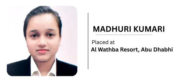 KIHMT student placed at top hotel 3